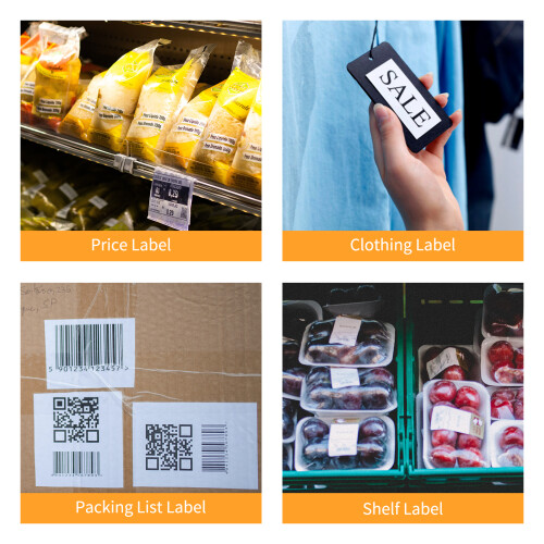 Portable BT Label Maker Wireless 80mm Thermal Receipt Printer BT Connection Use with APP Compatible with IOS Android Smartphone Adjustable 1