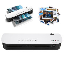 260W 9in Hot Cold Laminator for A4 ABS Anti Jam Laminating Machine with Paper Trimmer Corner Rounder for Teacher for School US Plug 100‑120