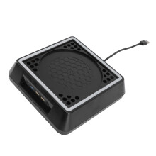 Bottom Cooling Fan 2.4A 5V 3 Wind Speeds Touch Switch USB Cooling Fan with Light Bar for Xbox Series X Black