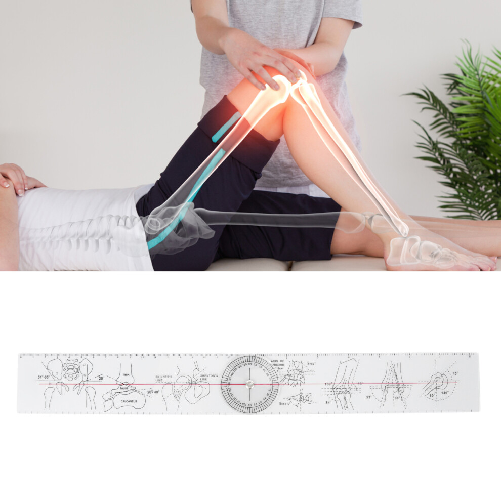 PVC Goniometer Angle Ruler 360 Degree Measure Joints Motion Range for Physical Therapy