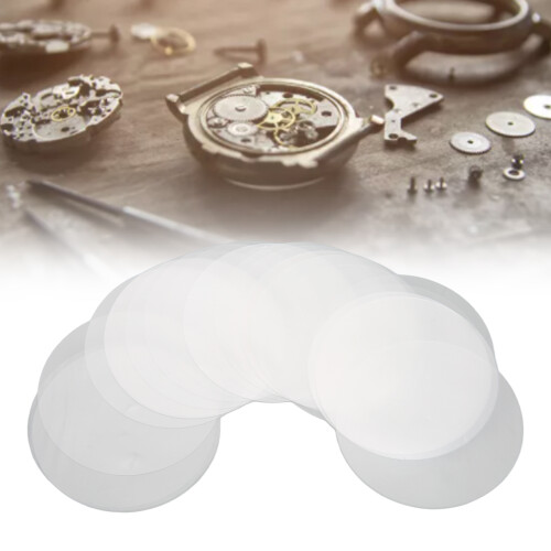 50pcs Watch Dial Case Back Pad Protector Plastic Protector Sheets for Watch Dials with Storage Box