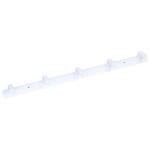 Perchero de pared de aluminio blanco 5 ganchos 44.6x3.2 cm
