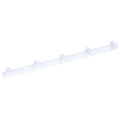 Perchero de pared de aluminio blanco 5 ganchos 44.6x3.2 cm