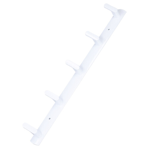 Perchero de pared de aluminio blanco 5 ganchos 44.6x3.2 cm 2