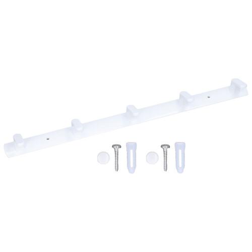Perchero de pared de aluminio blanco 5 ganchos 44.6x3.2 cm 1
