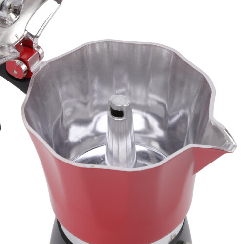 Cafetera moka No. 6 de aluminio 300 ml Rojo-Negro 2
