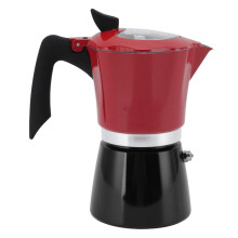 Cafetera moka No. 6 de aluminio 300 ml Rojo-Negro