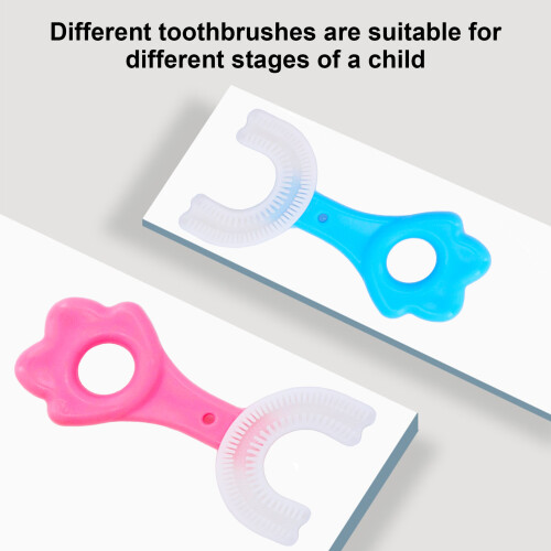 3 Stück Kinder-U-Form-Zahnbürsten 9,5 cm 7-12 Groß 360 2
