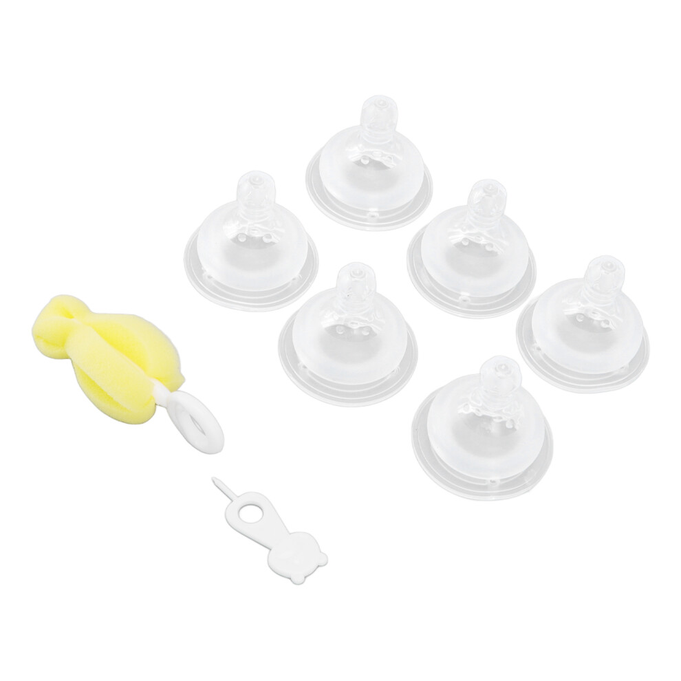 6 Pcs Baby Pacifier Newborn Nursing Baby One Piece Leakproof Safe Soft Silicone Wide Mouth Nibble Pacifier