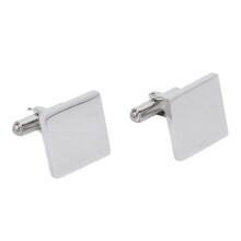 Gemelos para hombre 316L plateado Tetragonum 17x17mm