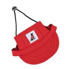 Sombrero de béisbol para mascotas rojo talla S con 2 agujeros para las orejas