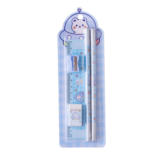 5-teiliges gemischtes Radiergummi-Stift-Set, Kunststoff/Holz-Set 1