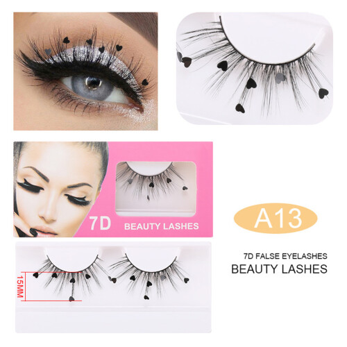 7D Pailletten-Wimpern Pfirsich 11.2*5.4*1.5cm 4 Farben 1