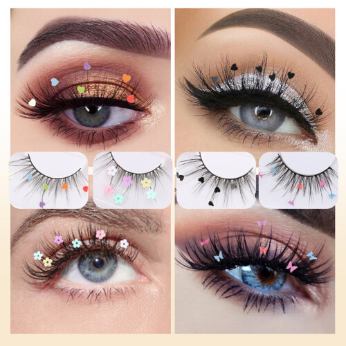 7D Pailletten-Wimpern Pfirsich 11.2*5.4*1.5cm 4 Farben 2