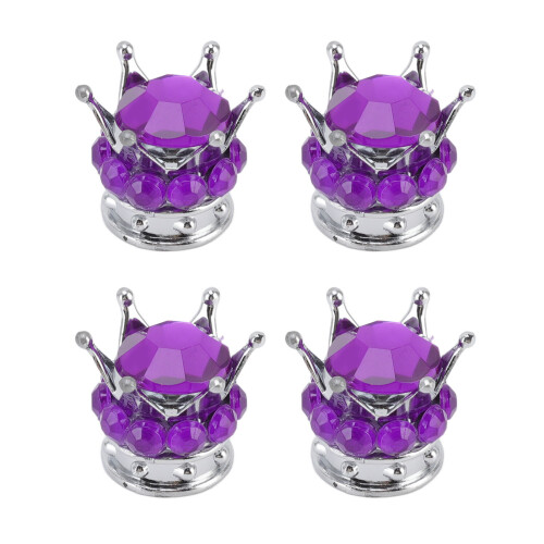 4er-Set Crown Diamond Ventilkappen lila Kupferkern