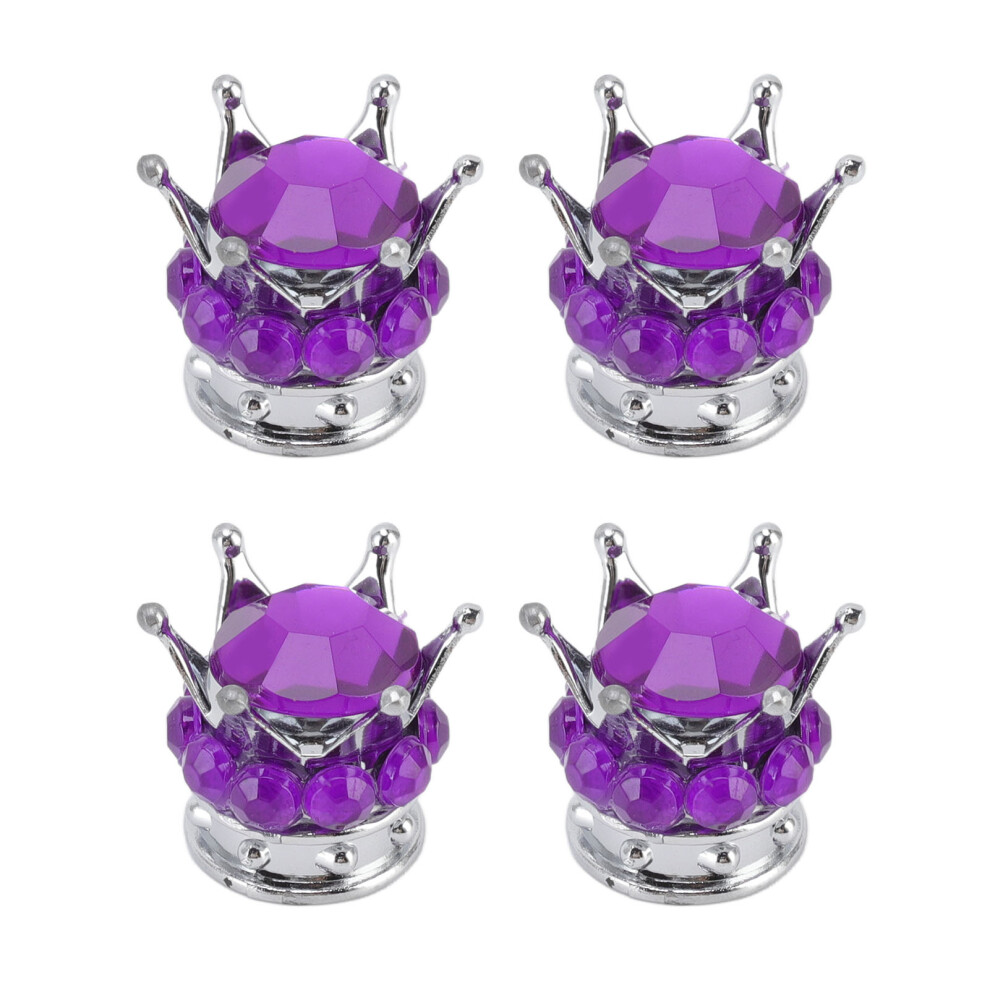 4 Pieces Tire Wheel Stem Valve Cover Caps Crown Diamond Style Universal for Cars Trucks Bicycles Purple-image-OPC-PHVN8BP-NEW