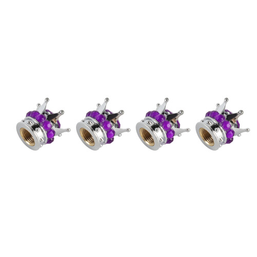 4er-Set Crown Diamond Ventilkappen lila Kupferkern 1