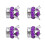 4er-Set Crown Diamond Ventilkappen lila Kupferkern 5