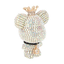 58x75mm Legierung Rhinestone-Bär-Weiß Auto-Lufterfrischer