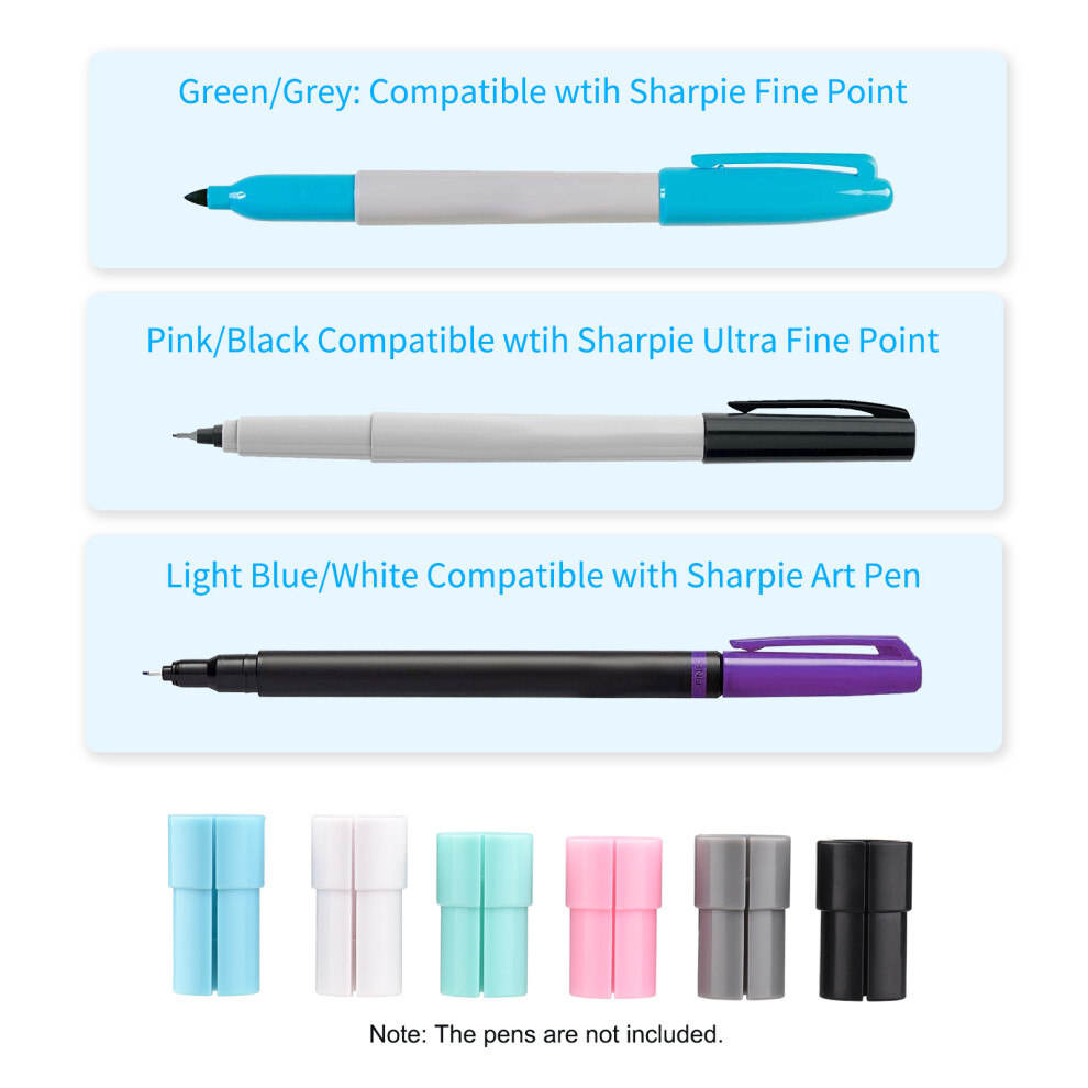 6PCS Pen Adapter Set Marker Holder Replacement for Sharpie Fine Point Markers/Ultra Fine Point Markers/Art Pens Compatible with Explore Air-image-OPC-PHVN8V9-NEW