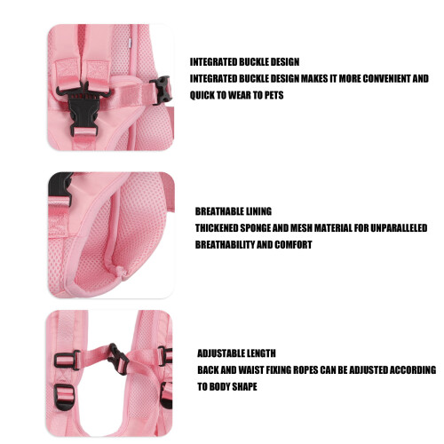 Bolsa de pecho para mascotas, talla M, mochila frontal, ajustable 2
