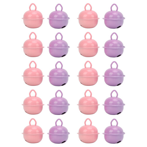 20 Stück Rosa & Lila Glöckchen 22 mm Eisen DIY 1