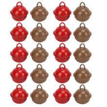 20 Stück bunte Glöckchen, 22 mm, Rotbraun, Eisen