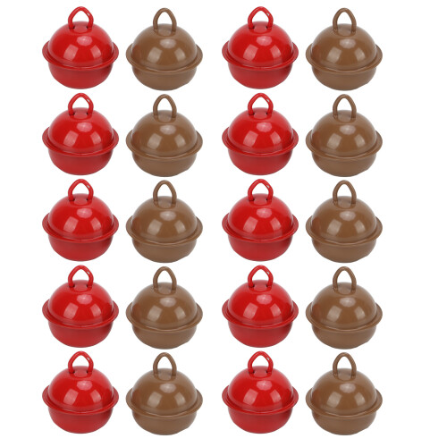 20 Stück bunte Glöckchen, 22 mm, Rotbraun, Eisen
