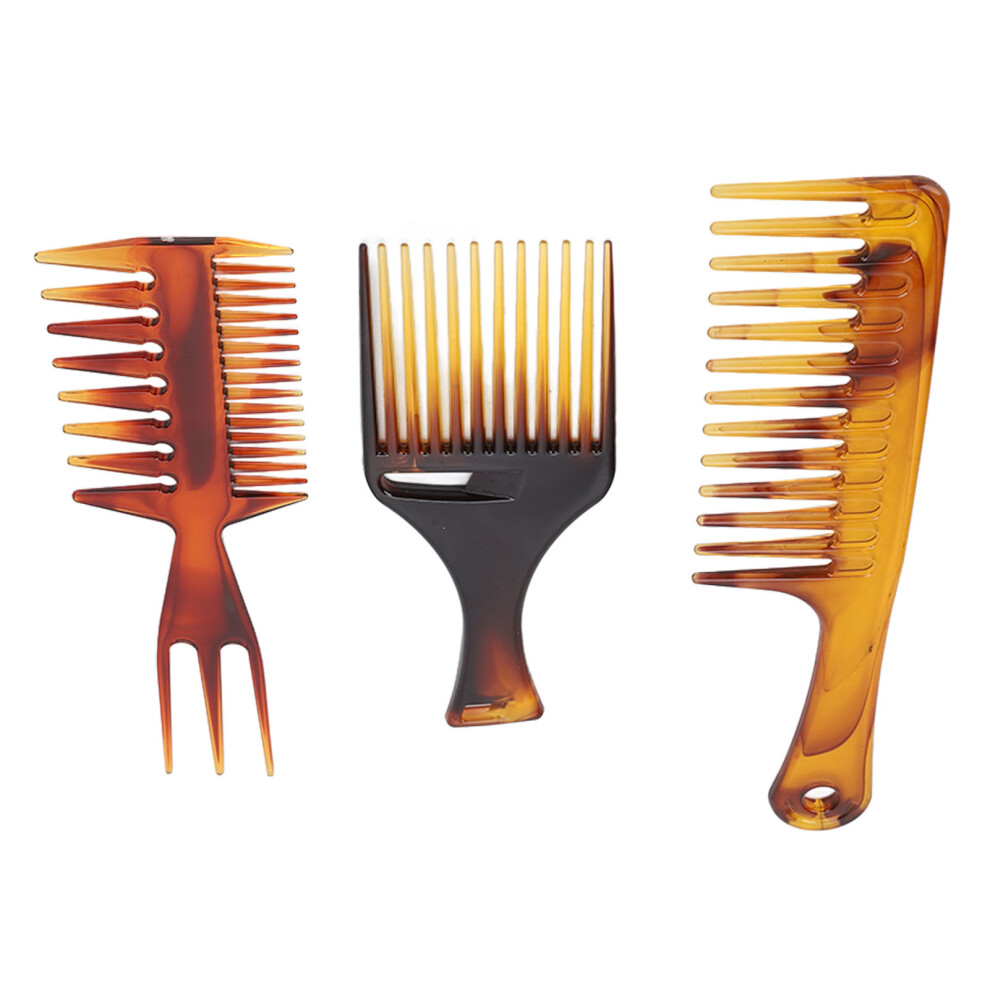 Unisex 3Pcs Hair Comb Set Professional Portable Home Barber Shop Wide Teeth Hair Pick Comb Styling Tool