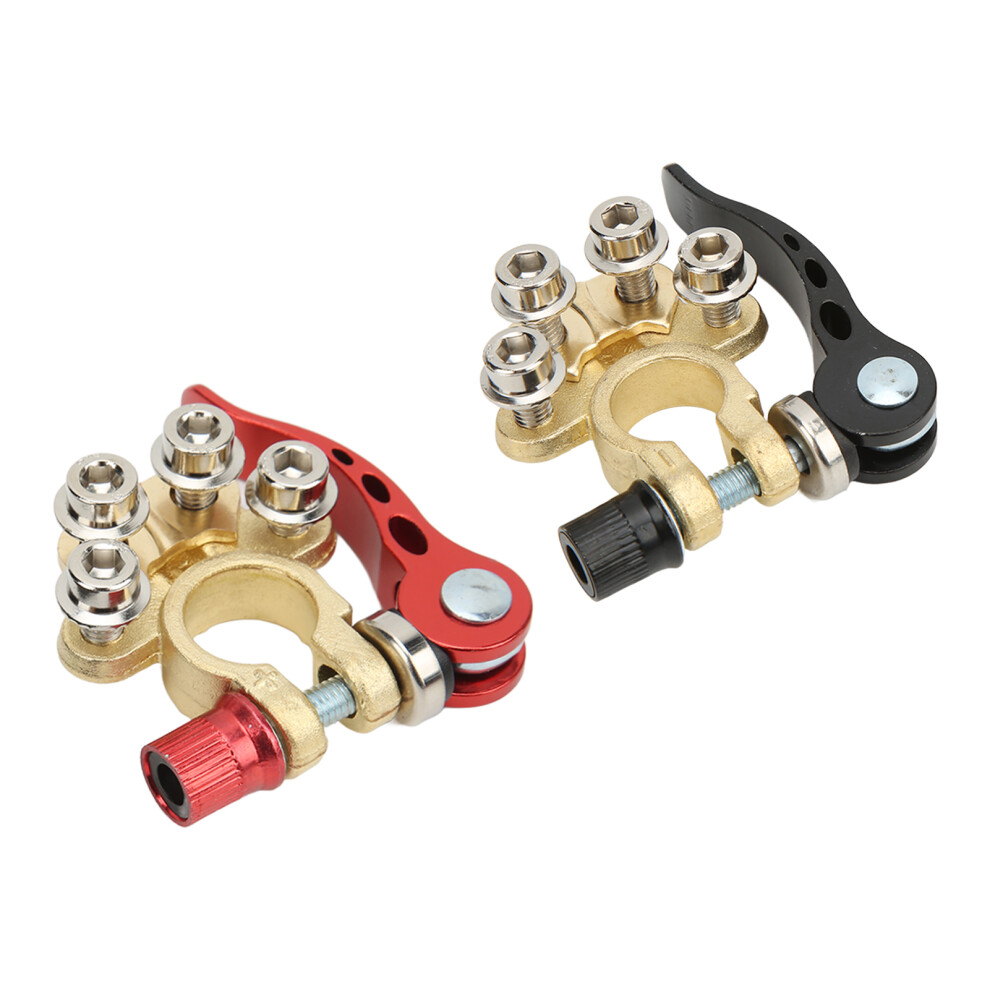 2Pcs 4 Way Battery Terminal Positive Negative Brass Good Electrical Conductivity For Sae Jis Type A Posts Car Boat 8451321427052