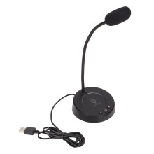Micrófono de escritorio - cuello de metal de 360 RGB USB omnidireccional