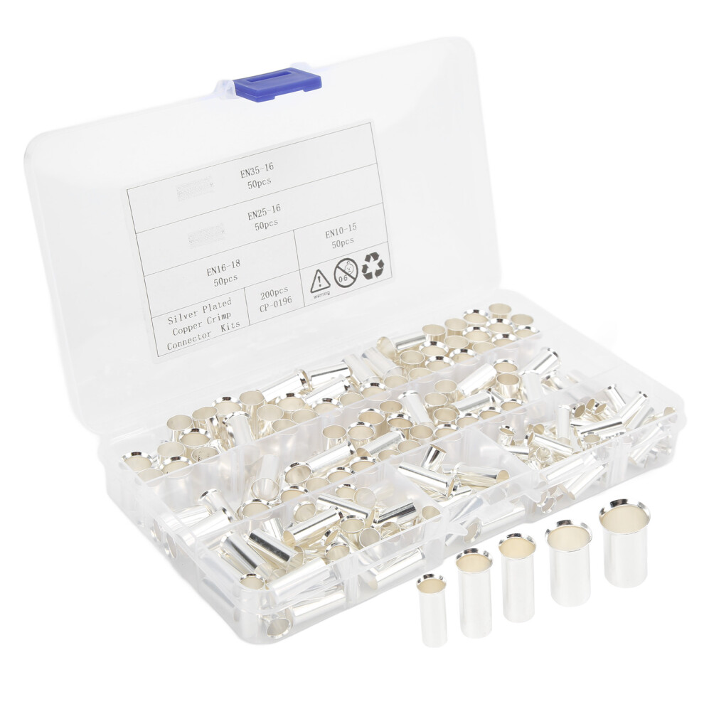 200 Pieces 2Â8 Gauge Wire Ferrules Electrical Cable Terminals Copper Crimp Connector For Car Amplifiers Appliances 5081321428754