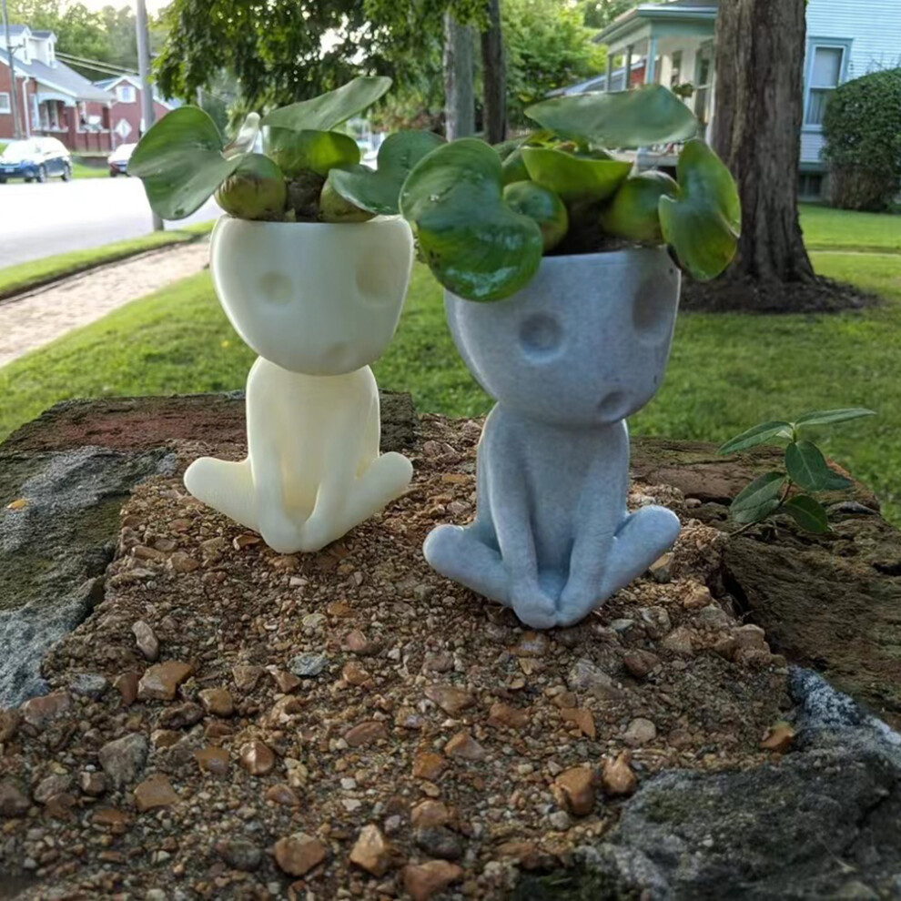 Luminous Face Planter Pot Head Flower Pot Cute Resin Succulent Planter Flowerpot with Drain Hole for House Office Decor-image-OPC-PHVN9M7-NEW