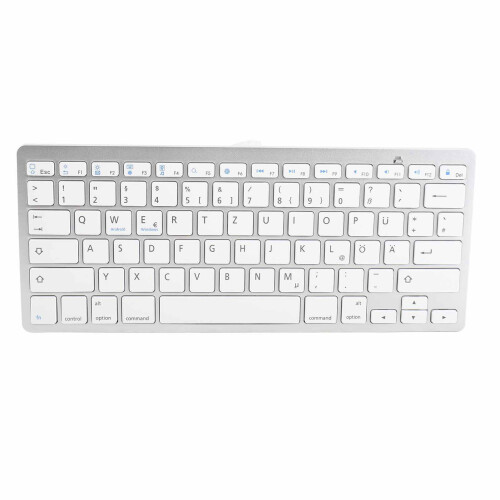 Teclado inalámbrico Bluetooth alemán delgado 2xAAA 1