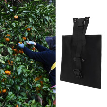 Outdoor Foraging Bag Oxford Cloth Fruit Picking Bag Waist Hanging Tool Pouch Garden Vegetable Storage Pouch Black
