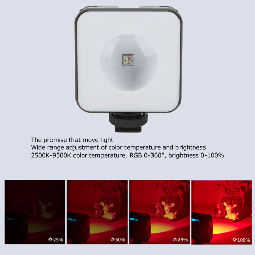 Luz de relleno LED mini 2000 mAh 8,5 cm RGB 360 2