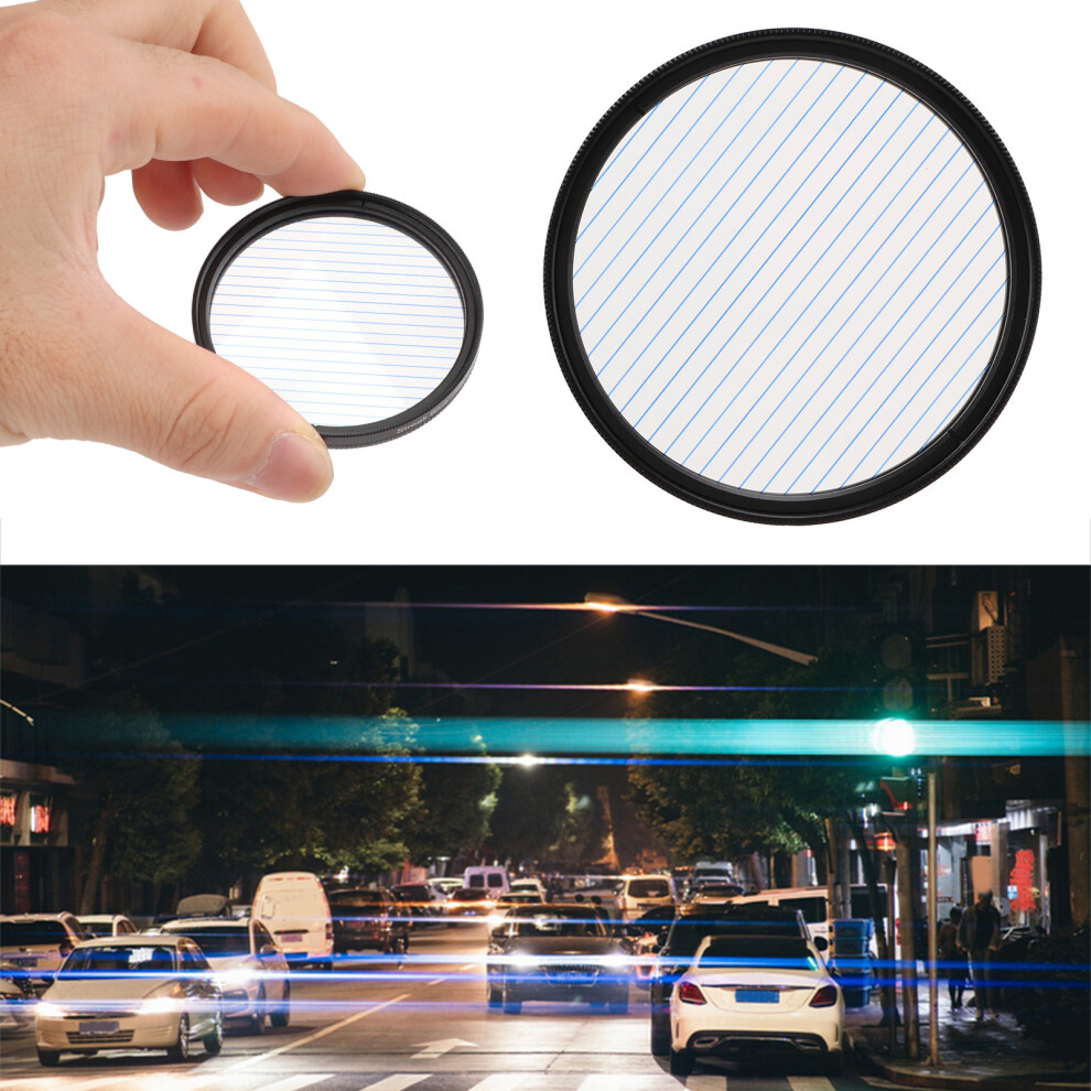 Junestar Streak Special Effects Filter Anamorphic Optical Glass For Nikon Camera Accessory 55Mm/2.2In Blue 7891321431764