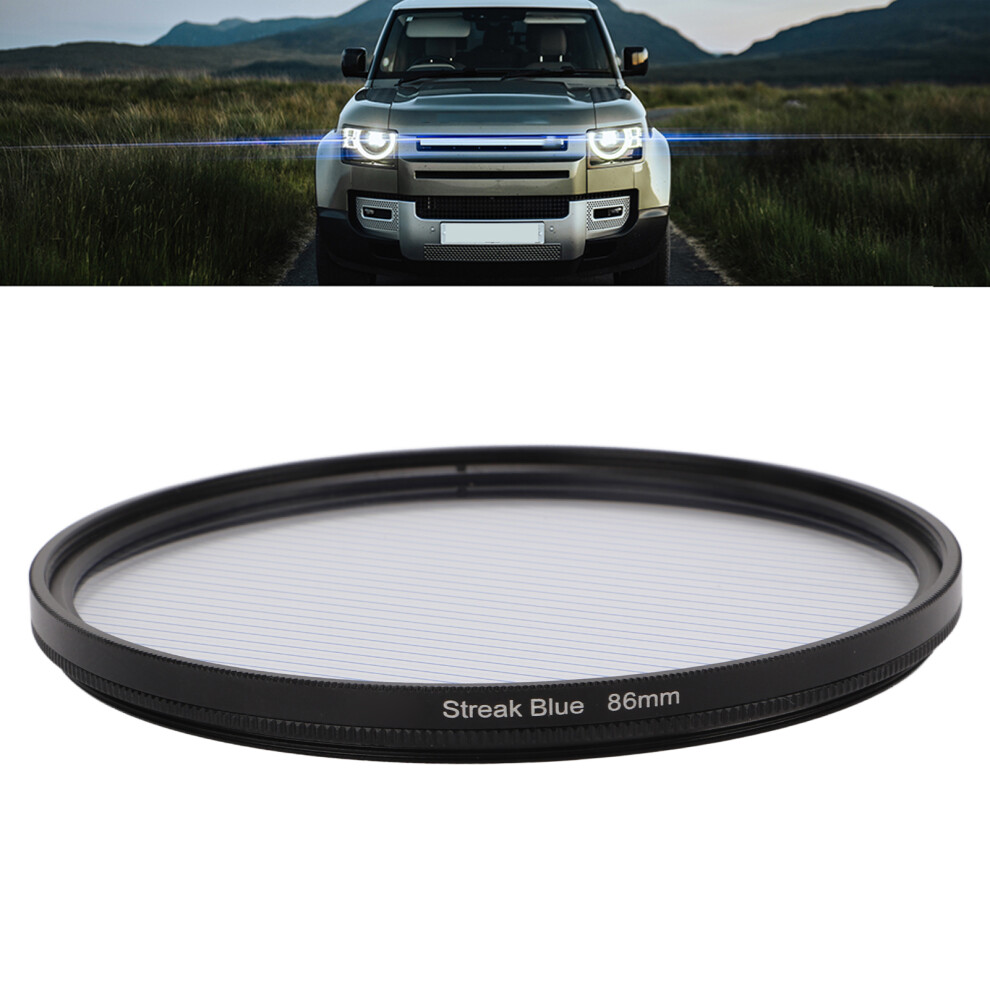 Junestar 86Mm Streak Special Effects Filter Antiscratch Optical Glass Aluminum Alloy Frame For Nikon Blue 7891321431931
