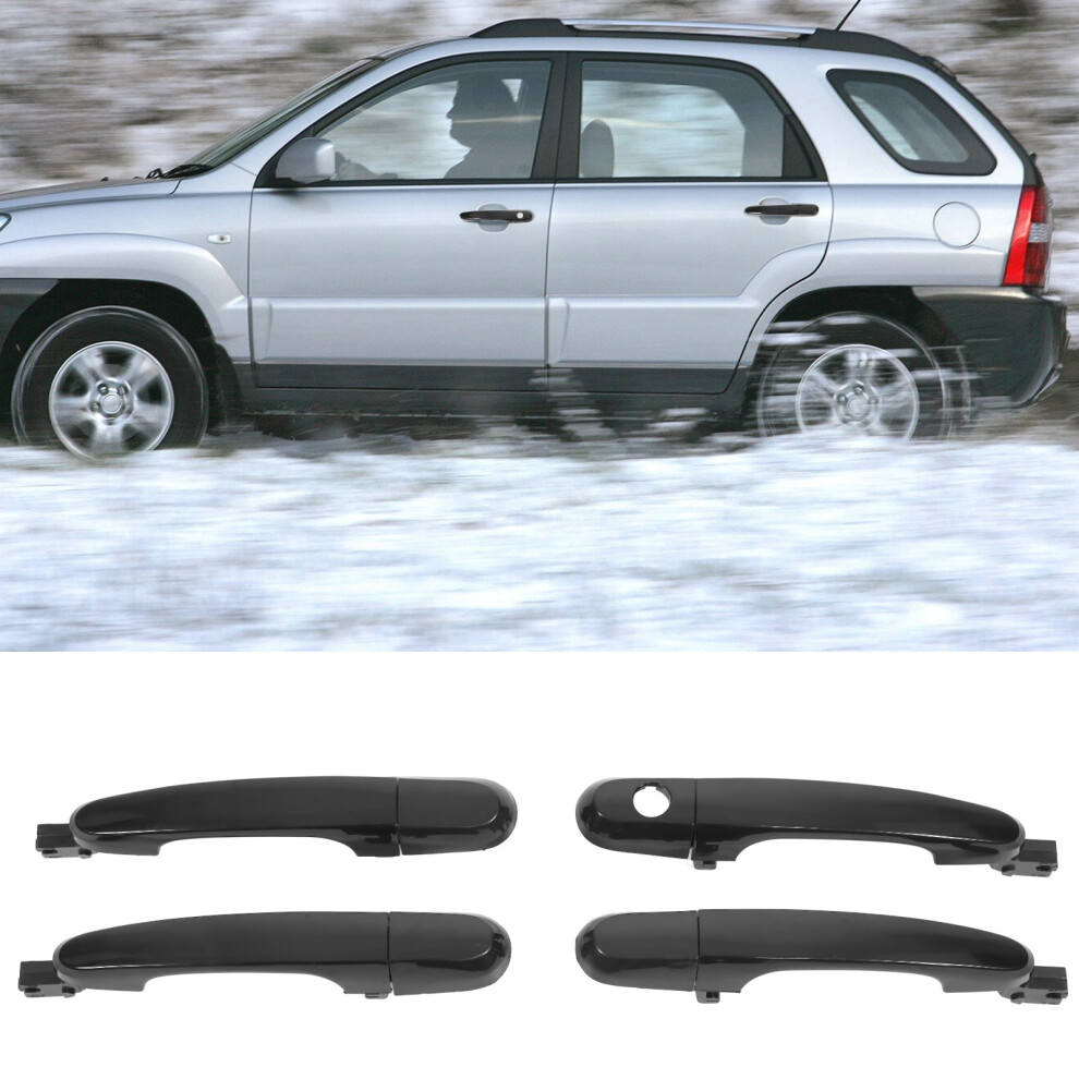Exterior Door Handle With Cap 826511F010 Abs Replacement For Kia Sportage 2005Â2010 Black 8461321432611