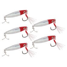 Señuelo duro de metal Metal Vib de 15 g, cabeza roja y cuerpo plateado, 5 piezas