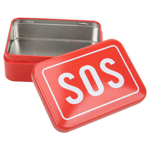 Mini-SOS-Eisenbox 9,5  6,5  3 cm, Farbe wie abgebildet