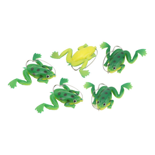5 Stück Frosch-Köder Soft Rubber Fischköder 4cm 3g Grün mit Haken