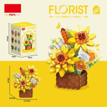 (Sunflower 279 Piece)Blume Sonnenblume Nelke Rose Jasmin Blumenkorb Montage Bausteine