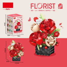 (Red Rose 261 Piece)Blume Sonnenblume Nelke Rose Jasmin Blumenkorb Montage Bausteine