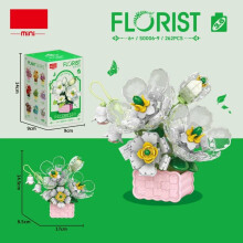 (Lotus 262 Piece)Blume Sonnenblume Nelke Rose Jasmin Blumenkorb Montage Bausteine