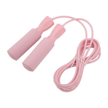 Cuerda para saltar de alambre con rodamientos rosa, ajustable 13,5 cm
