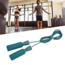 Cuerda para saltar de alambre con rodamientos - Ajustable, 13,5 cm, azul