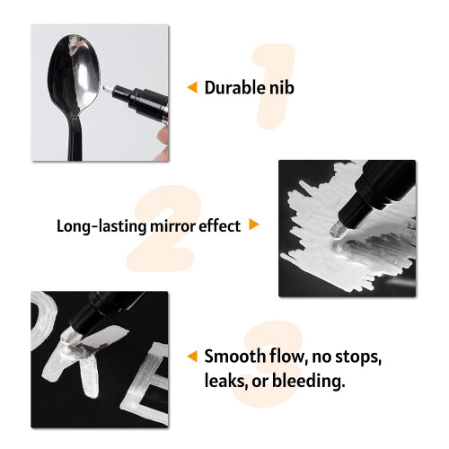 Liquid Silver Chrome Spiegel Marker 1mm Reflexive DIY Lackstift 1