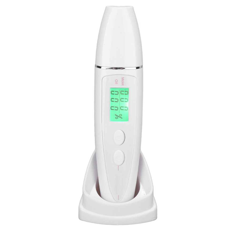 Facial Skin Tester Smart Display Skin Care Portable Digital Skin Detector Pen for Home Beauty Salon White