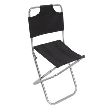 Silla plegable negra 90kg, 23.5x22x47 cm respaldo